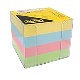 Idena 11183 - Zettelbox, transparent, 9 x 9 x 8 cm, inkl. 700 Blatt Zettelblock,...