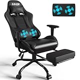 Homall Gaming Stuhl mit Massage Lendenkissen, Rücken und Sitz höhenverstellbar...