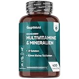 Multivitamin Tabletten - 400 vegane Tabletten - 27 Zutaten - Mit Vit B Komplex,...