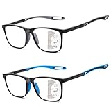 Amorays 2 Pack Gleitsichtbrille Progressive Multifokus Lesebrille für Herren...