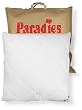 PARADIES Kopfkissen 80x80 cm mit versteppter Hülle - Softy Top Plus Bio,...