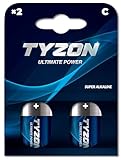 TYZON C Super Alkaline Batterien, 1,5 Volt, 2 Stück – Ideal für Geräte mit...
