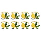 Giilayky Serviettenringe 8Er-Set, Zitronenhochzeit Serviettenhalter Gold...
