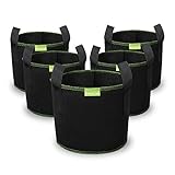 Mactoou Stofftopf, 5 Stück 12 L Pflanzsack, Vliesstoff Pflanztasche mit Griffe...