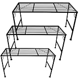 PrimoLiving XL Metall Blumentreppe 3-teilig schwarz - Klappbare 3-stufige...