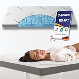 nøvera Gel Topper 140x200cm | Deluxe Gelschaum Topper RG 50 | 7-Zonen...