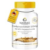 Cordyceps Extrakt 500 mg - 120 Kapseln, standardisiert auf 40% Polysaccharide, veganer Vitalpilz | Warnke Vitalstoffe - Deutsche Apothekenqualität