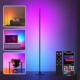 Lanmonlily LED Stehlampe130CM mit Fernbedienung und APP, RGBICW Stehlampe...