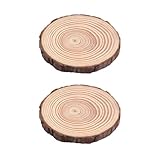 2 Stücke Holzscheiben,Baumscheiben 30 cm Deko, Runde Naturholz Baumscheiben,...