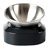 PewinGo Katzennapf-15°Kipphals-Schutzschale Edelstahl Lebensmittelqualität,...