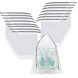 Schuhbeutel Reise, 15 Stück Schuhtasche mit Zugband, Transparente Schuhsack...