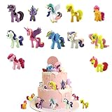 peiyee Einhorn Tortendeko Mini Figuren Set my little pony figuren Einhorn...