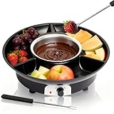 Elektrisches Schokofondue Set für Partys & Desserts mit 4 Gabeln, 2...