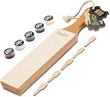 BACHER Premium Leder Streichriemen Abziehleder für Messer set mit 4 x 7g...