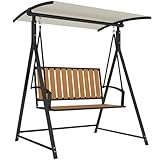 Outsunny Hollywoodschaukel mit verstellbarem Sonnendach, 2-Sitzer...