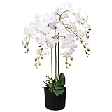 vidaXL Künstliche Orchidee mit Topf Kunstpflanze Kunstblume Dekoblume 75 cm...