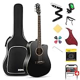 Donner Akustikgitarre Set in voller Größe Akustik Gitarre 4/4 Cutaway...