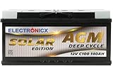 Solarbatterie 12v 140Ah AGM Batterie Electronicx Solar Edition Solarbatterie 12v...