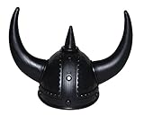 Karneval-Klamotten Wikinger-Helm für Erwachsene schwarz mit Hörner...