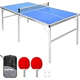 EasyPong | Ping Pong Tisch Blauw | 182x91cm | Premium Qualität | Leicht zu...