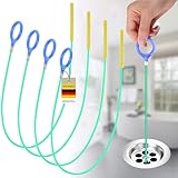 Abflussreiniger Spirale 4 Stück,Abflussspirale Reinigungsschaken Sticks,90CM...