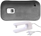 infactory Akku Wärmflasche: Große elektrische Samt-Wärmflasche, Display, 3...