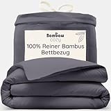 Bambaw Bambus Bettbezug 135x200 cm, 100% Bambusfasern, Anti Allergie...