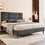 Merax Polsterbett, Doppelbett mit Bettkasten&Lattenrost, 140x200cm geopolsteres...
