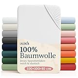 Laleni Jersey Spannbettlaken 100x100 cm Oeko-TEX zertifiziert - BabybettBezug...
