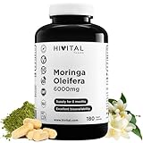 Moringa Oleifera 6000 mg. 180 vegane Kapseln für 6 Monate. Natürlicher Extrakt...