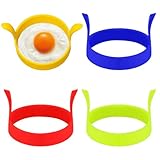 Funalix 4 Stück Silikon-Eierringe Set, Antihaft Spiegelei Form Rund –...