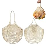 2 Stück Netztasche Sandspielzeug Wiederverwendbar,Netzbeutel aus Bio...