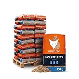 HEIZFUXX Holzpellets Blue Weichholzpellets Heizpellets Kaminpellets Ofenpellets...