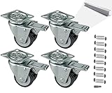 HRB Rollen mit Bremse 50 mm rasengeeignete Strandkorbrollen mit Bremse Tragkraft...