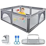 Laufstall Baby 127x127cm – Kinder Sicherheits-Spielplatz mit dicken Rand,...