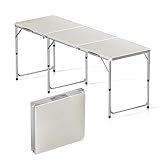Toboli Campingtisch klappbar 180x60x70cm höhenverstellbar 54/61/70cm Klapptisch...