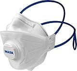 iMask 10x FFP2 Maske mit Ventil | Staubmasken Atemschutz Feinstaub | Faltbare...