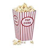 Relaxdays Popcorntüten, 48 Stück, gestreift, US-Retrostyle, Kino, Filmabend...