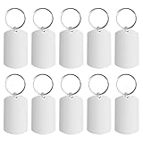Edelstahl Anhänger Blanko, 10 Stück Dog Tag Rohlinge mit Schlüsselring,...