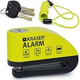 KRASER WA6Y Bremsscheibenschloss mit Alarm 110 dB, Verstärkt, 3 Schlüssel (2...