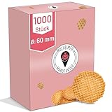 MyNaschbar Knuspertaler Rundwaffel 1000 Stück, Ø 60 mm – Knusprige Eiswaffel...