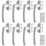 GETLITOOL Fenstergriffe Weiß, 8 Stück Fensterschloss Aluminium Ohne...