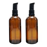 Leere nachfüllbare bernsteinfarbene Glas-Lotion-Pumpflasche (100 ml), tragbarer...