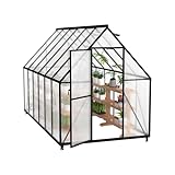 YRHome Premium Gewächshaus Aluminium 340x180x195cm 6.12m² Begehbares...