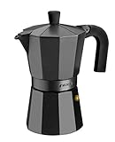 Monix Vitro Noir | Italienische Kaffeemaschine aus Aluminium für 1 Tasse, für...