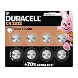 Duracell CR2032 Knopfzellen, CR 2032 Lithium Knopfzelle 3 V (8 Stück), ideal...