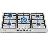 5-Flammen-Gasherd aus Edelstahl, 5-Flammen-Gasherd zum Einbauen mit...
