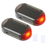 NIRJIK Alarmanlage Auto 2 Stück, Solar USB Lade Dummy LED Blinklicht,...