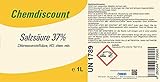 Chemdiscount 1Liter Salzsäure 37%, Chem. rein, HCl