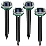 PEHTIY Solar Maulwurf Vertreiber Wühlmausschreck, 4 Stück Ultraschall...